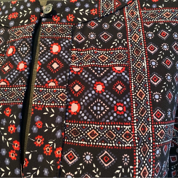 Loft Bohemian Black and Red Patterned dress with Tassels size S - Picture 4 of 10